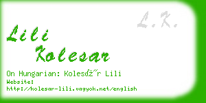 lili kolesar business card